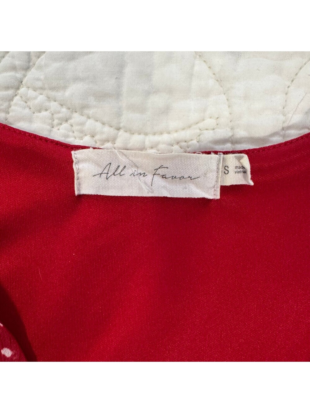 All In Favor Red and White Polka Dot Mini Rap Dress Size small - Picture 3 of 5